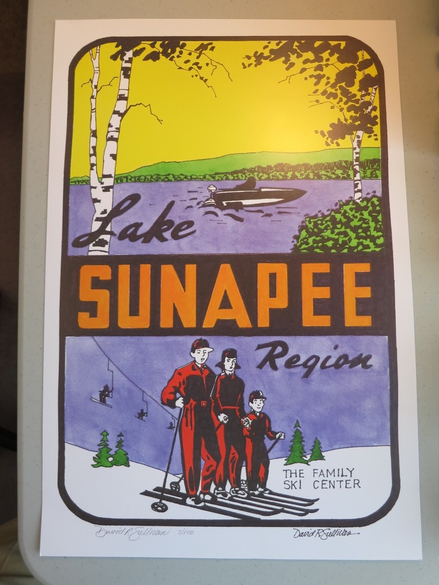 Mount Sunapee New Hampshire Ski Mountain Decal - 2 Inch Vinyl Sticker For Laptops & Water Bottles