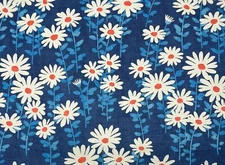 NOVOGRATZ ENDLESS DAISIES BLUE MOOD FLORAL HIGH END MULTIUSE FABRIC BY YARD 54"W