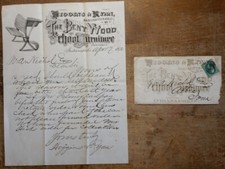 1872 Bentwood School Furniture Indianapolis Higgins Ryan Letterhead Envelope
