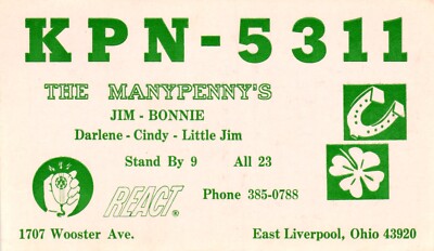 East Liverpool Ohio KPN-5311 QSL Radio Card Postcard