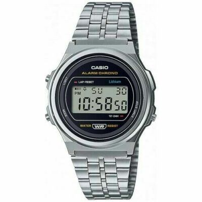Casio A171WE-1A,  7 Year Battery Classic Chronograph Watch, Alarm, Date, NEW