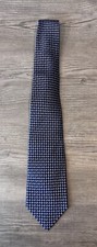David Taylor Necktie Mens Blue 63  Long 3 1/2  Wide 100 Silk Tie