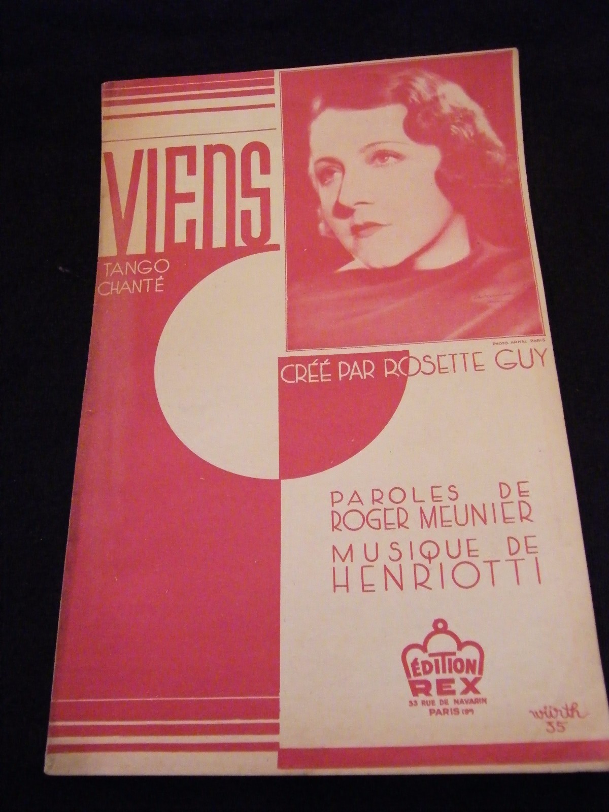 Viens Rosette Guy Henriotti Music Sheet
