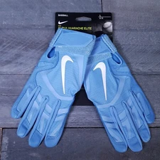 NIKE Alpha Huarache Elite Baseball Batting Gloves Mens LARGE UNC Blue White