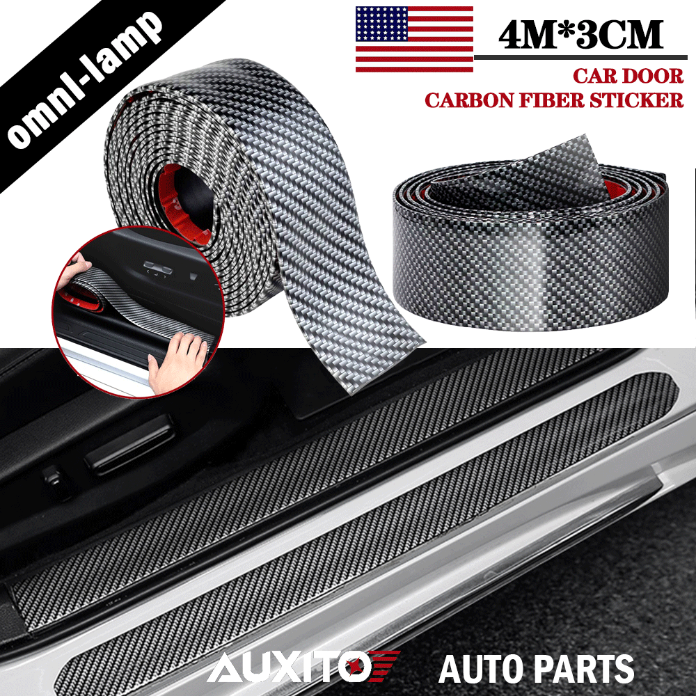 4M Universal Carbon Fiber Front Bumper Splitter Lip Strip Spoiler Side Skirt E