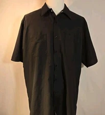 Sz 2XL Men's Shirt Red Kap Black Short Sleeve Button down New 