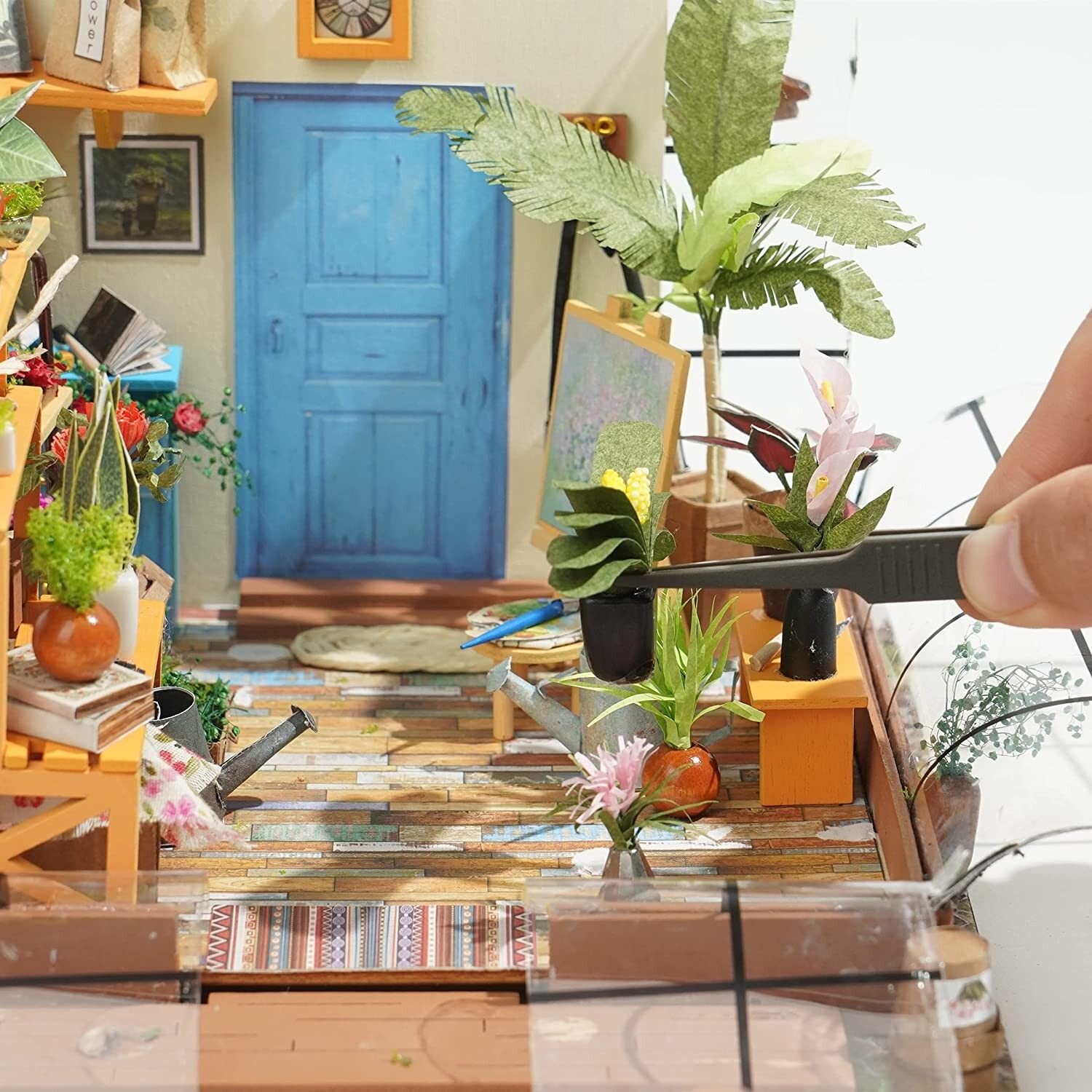 Rolife Flower House DIY Miniature Dollhouse Model Kit with Furniture LED Gifts