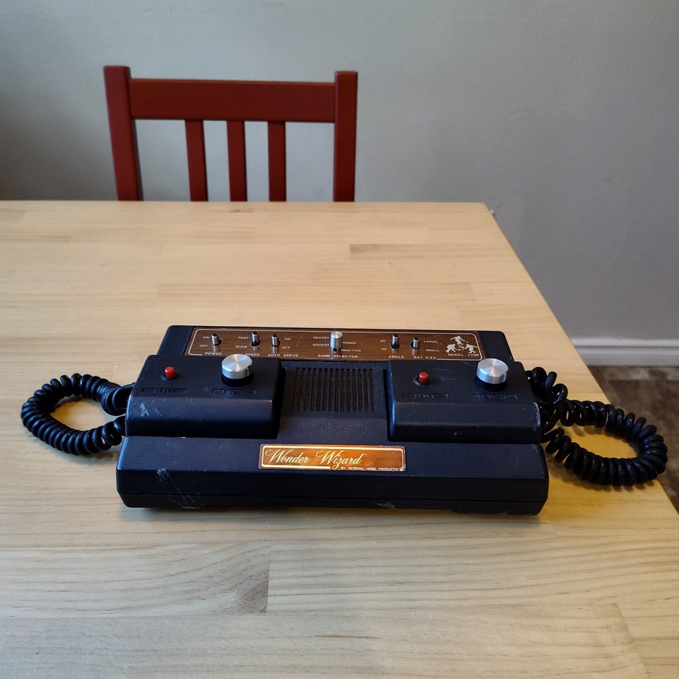 A 1970s Wonder Wizard Pong clone from before Atari dominated — one of the most visually retro gaming artifacts you can actually own.