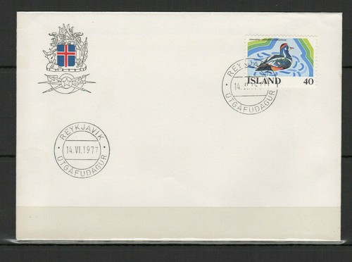 Islande 1977 FDC oiseaux canard oblit. Reykjavik /L4688