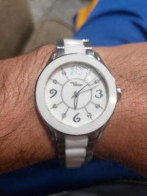Steel by Design Silver & white Tone Quartz Analog Ladies Watch 