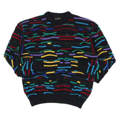 Vintage Coogi Wool Sweater Medium, Multicolor Men's Pullover, 56'' Chest, Rare