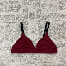 MeUndies Triangle Bra Unlined Stretchy Red Women's Bralette Size Large