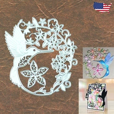 Hummingbird Wreath w Flowers & Leaves Cutting & Embossing Dies – Mother’s Day +