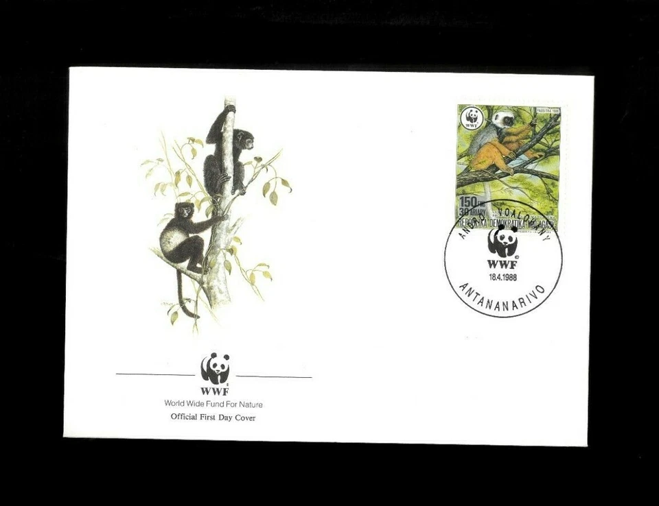 Malagasy Rep.(Madagascar)  #'s 836-39 FDC's WWF 4-18-88. Net 10.00 - Image 2 of 4