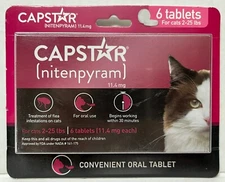 Capstar Nitenpyram 11.4mg 6 Tablets For Cats 2-25 LBS EXPIRES 02/2027