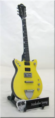 MALCOLM  YOUNG AC/DC   Miniature Guitar Replica  w/ Guitar Pick