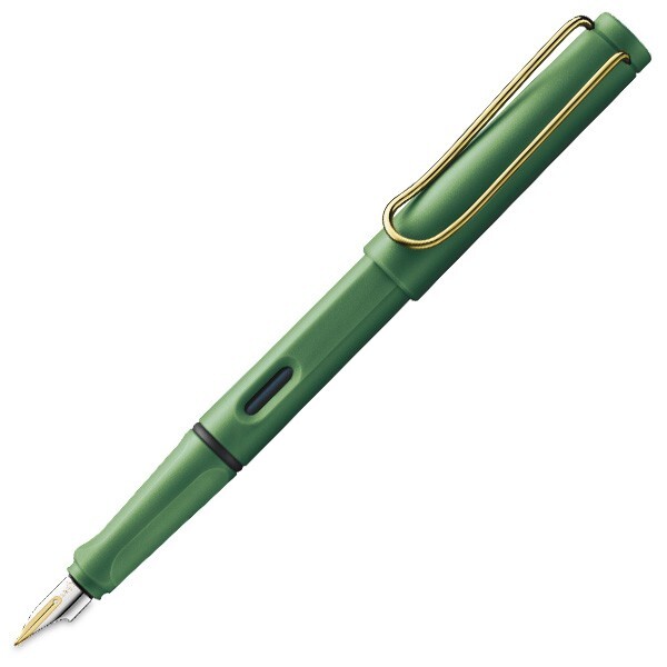 LAMY Safari Field Green Gold Clip Fountain Pen 14K Nib EF Limited