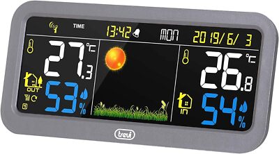 Trevi ME 3P20 RC Wetterstation Funkuhr 12/24h mit HPA Barometer Luftdruckanzeige