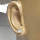 14k white gold 1.16ct I3 gray round diamond 4 prong art deco stud earrings — photo 6