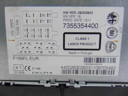 7355354400 Sistema Audio Radio per FIAT III EVO PUNTO (199) Dynamic 2011 204079 - Bild 6 von 10