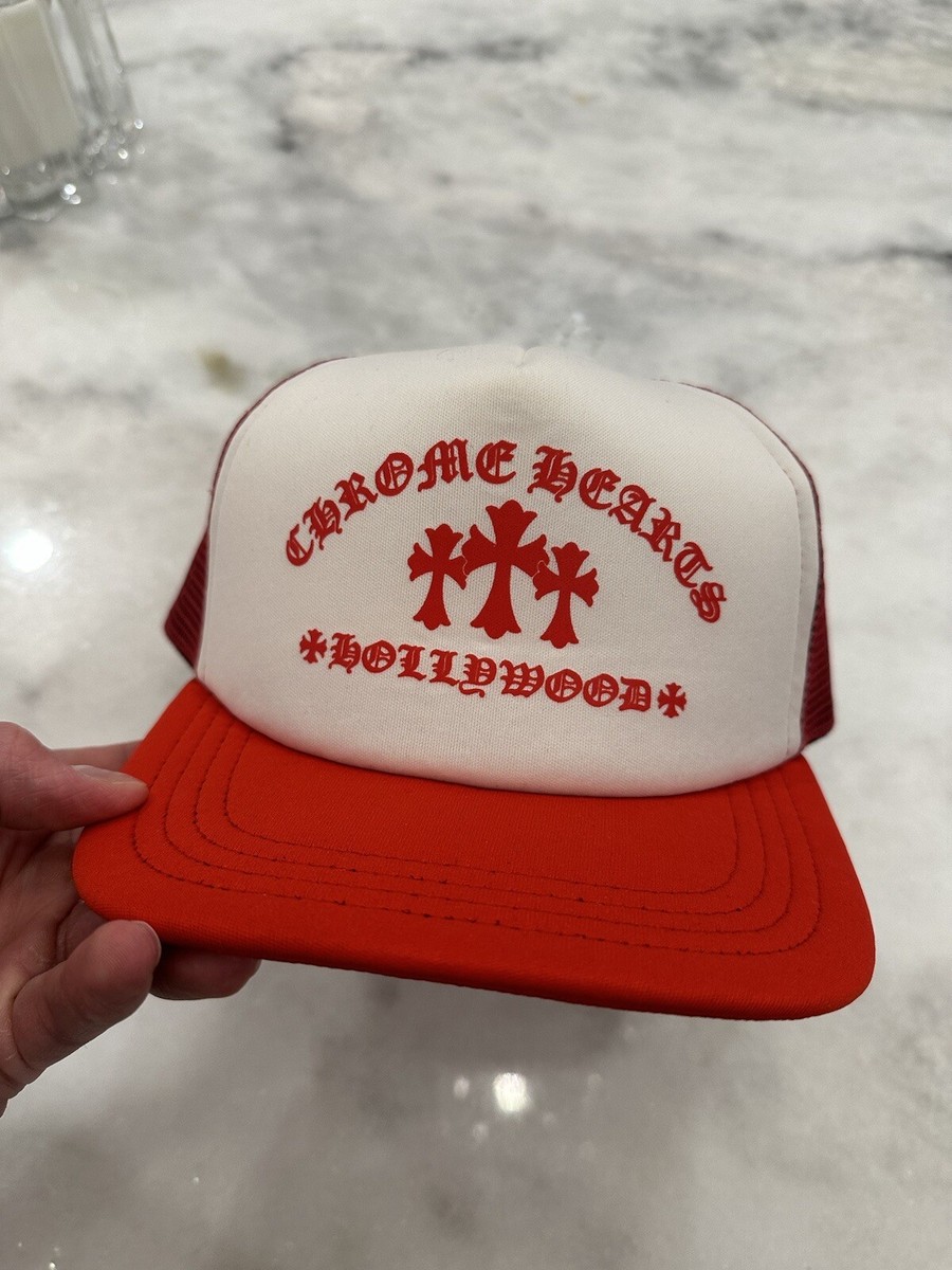 Chrome Hearts Hollywood Cross “King Taco” Red Trucker Hat | eBay