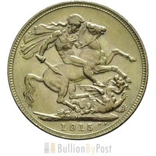 1915 Gold Sovereign - King George V - M