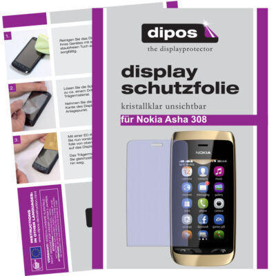 1x Schutzfolie für Nokia Asha 308  klar Display unsichtbar Display
