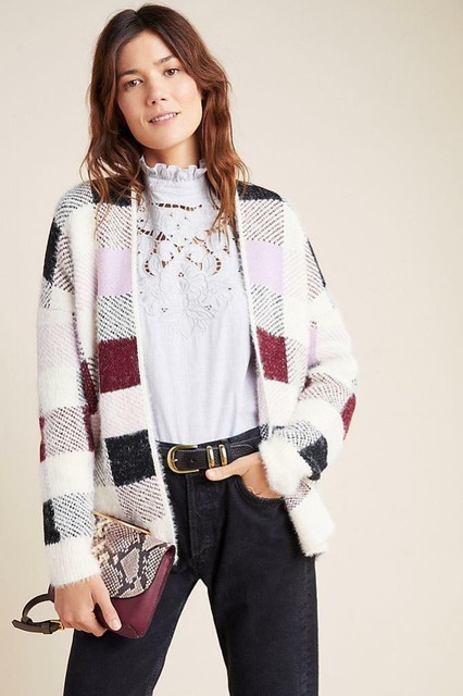 plaid cardigan