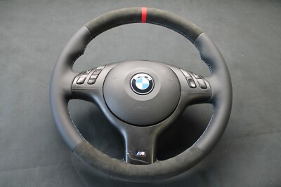 LENKRAD BMW E46 E39 M-TECHNIK ORIGINAL LEDER/ALCANTARA  NEU BEZIEHEN 