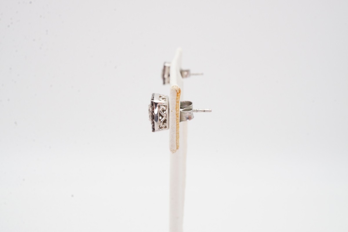 Sterling Silver 925 Diamond Earrings D2 View 4