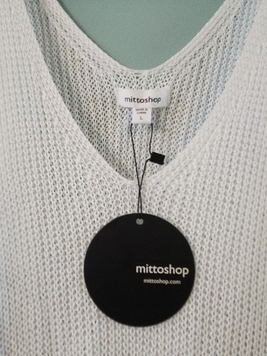 Mittoshop Mesh Tank Top White Large New With Tags - Picture 3 of 5