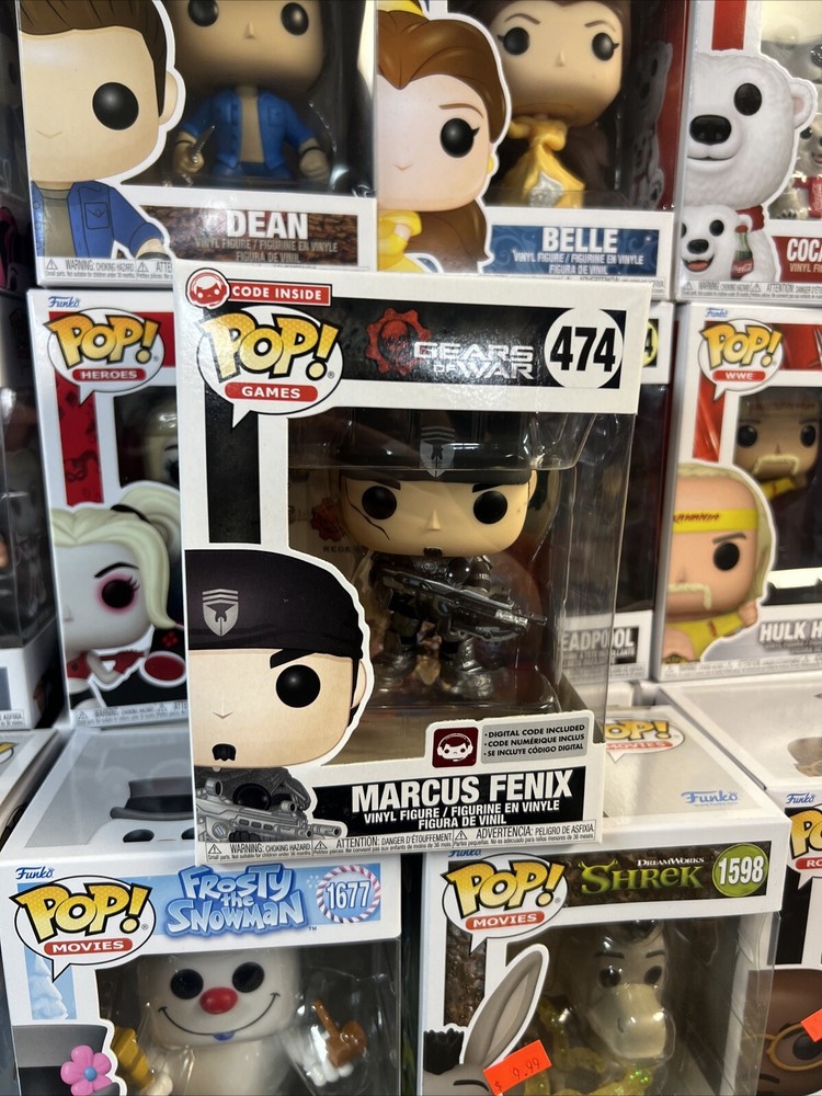 FUNKO POP Games Gears of War Marcus Fenix #474 w/ Game Code + FREE PROTECTOR DMG