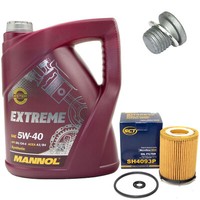 MotoröL Set 5W-40 5 Liter + ÖLfilter SH 4093 P + Schraube FüR Mercedes C-Klasse