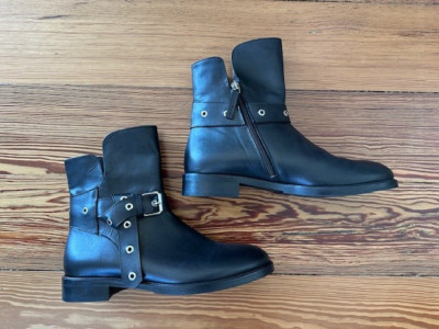 Marc Cain Stiefeletten NEU Leder schwarz Applikationen silber