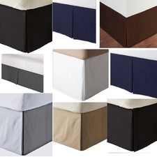 3 Side Tailored Bed Skirt - 625 TC Solid Cotton Split Corner - Drop 5" to 7"