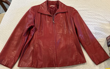 Avanti Red Genuine Leather Plus Size 2X Lined Jacket Full Zip Collared