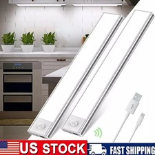 2-Pack LED Under Cabinet Lights, Rechargeable Motion Sensor, 3 Color Dimmable
