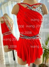 Ice Figure Skating Dress Rhythmic Gymnastics Twirling Competition red