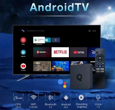 4K Android 10 Smart TV Box Dual Wifi BT5.2 4K Media Box Netflix YouTube APP's 