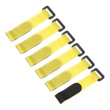6 Pcs Battery Tie Down Straps,0.8"x6" Yellow Nylon Hold Down Hook Loop Strap