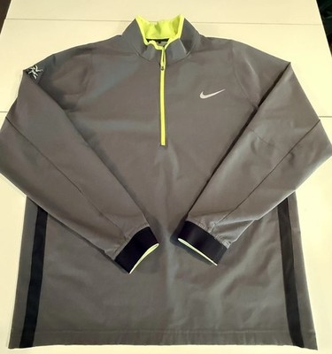 Men Large Nike Golf Tour Performance Dry Fit 3/4 Zip Long Sleeve