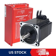 STEPPERONLINE Nema34 Motor 6.5Nm Φ14mm 920oz.in 6A Closed Loop Stepper CNC Kit