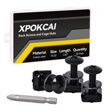 30-Pack 10/32 Set Rack Screws with Nylon Washers and Cage Nuts for Server Rac...