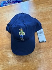 Polo Ralph Lauren Varsity Bear Cap Hat Adjustable Leather Strap OS Navy NWT NEW