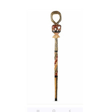 Safari Animal Print Walking Cane Stick w/ Carved Handle, Patterned Shaft
