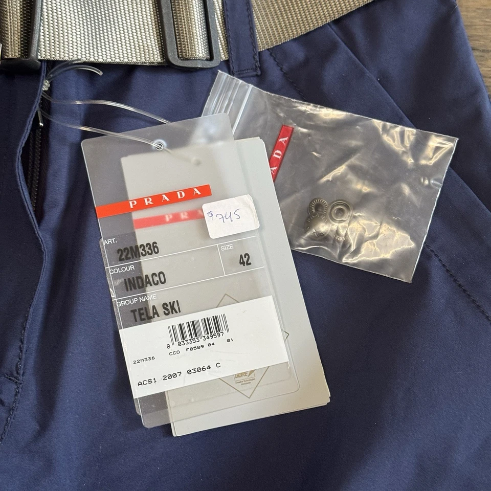 Pantalones de esquí snowboard Prada nuevos con etiquetas Gore-Tex Recco azul marino Indaco para mujer talla 42 EE. UU. 6 Foto 3 de 4