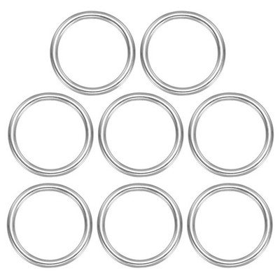 8Pcs 0.2 x 1.57 Inch Metal O Ring Solid Seamless 316 Stainless Steel Rings