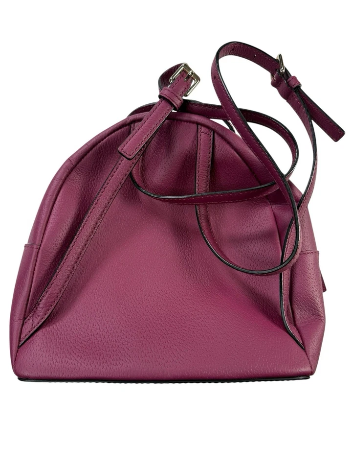 Mini mochila Kate Spade de cuero rojo borgoña 3 compartimentos con cremallera nueva sin etiquetas Foto 2 de 4