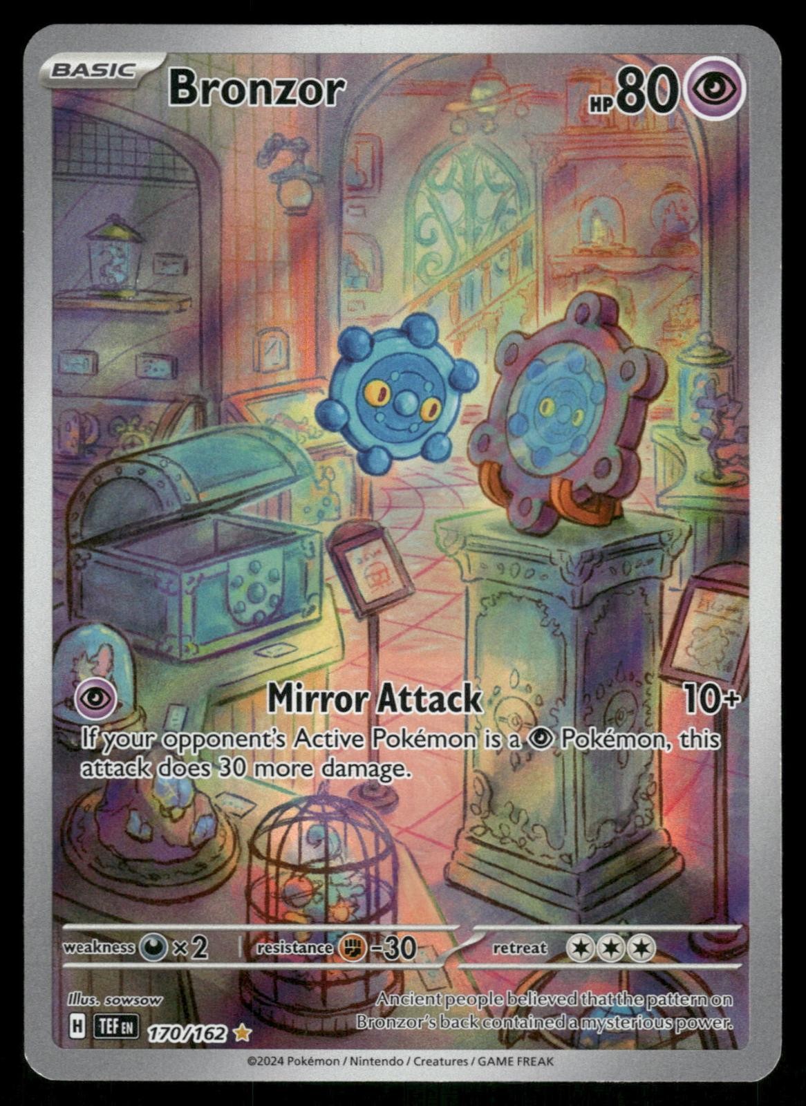 Bronzor 170/162 Illustration Rare Temporal Forces Pokemon Holo Near Mint