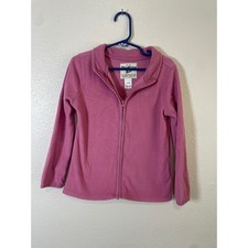 OshKosh B'gosh Fleece Jacket Kids 5/5A Pink Excellent Full Zip Heart Detail